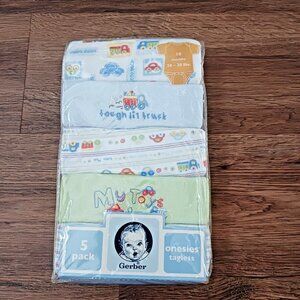 Gerber 5 pack Onesies 18 months Boys Trucks Cars New in package